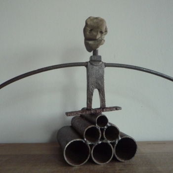 Sculpture titled "!" by Joël Gorlier, Original Artwork, Metals