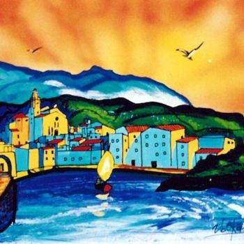 Painting titled "Cadaquès - 034" by Volkan, Original Artwork, Oil