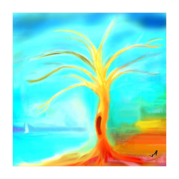 Digital Arts titled "tree.jpg" by Tezkanart, Original Artwork, Digital Painting