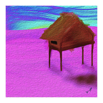 Цифровое искусство под названием "house" - Tezkanart, Подлинное произведение искусства, Цифровая живопись