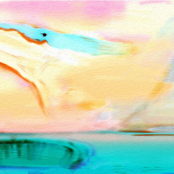 Digital Arts titled "whale" by Tezkanart, Original Artwork, Digital Painting