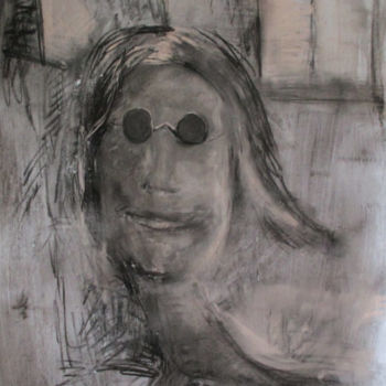 Painting titled "Lennon" by Volker Mersch, Original Artwork, Chalk