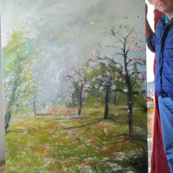 Painting titled "Spring impression" by Volker Mersch, Original Artwork, Oil