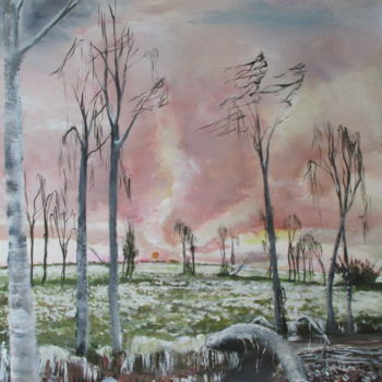 Painting titled "Winterzeit" by Volker Mersch, Original Artwork, Acrylic