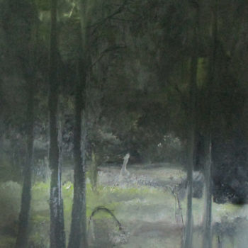 Painting titled "Mystical forest" by Volker Mersch, Original Artwork, Oil