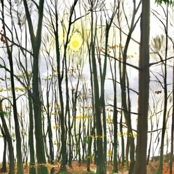 Painting titled "Forest near Paderbo…" by Volker Mersch, Original Artwork, Acrylic