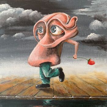 Malerei mit dem Titel "Strawberry" von Volodimir Moldavskyi, Original-Kunstwerk, Acryl