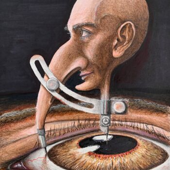 Dibujo titulada "Compasses" por Volodimir Moldavskyi, Obra de arte original, Acuarela