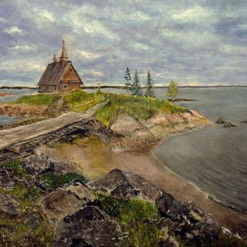 Painting titled "Остров" by Tettet, Original Artwork, Oil
