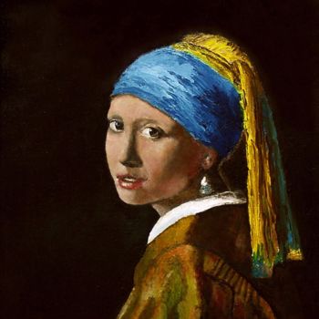Painting titled "Девушка с жемчужной…" by Tettet, Original Artwork, Oil