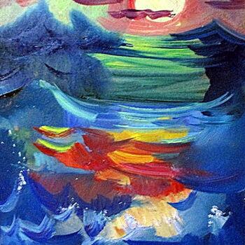 Картина под названием "=вечер на море=24х30" - Владимир Черемных, Подлинное произведение искусства, Масло