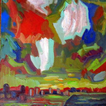 Painting titled "=небеса=" by Vladimir Cheremnykh, Original Artwork, Oil