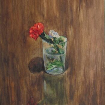 Pintura intitulada "7, Carnation, paper…" por Volodymyr Chukhas, Obras de arte originais, Aquarela