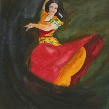 Schilderij getiteld "18, Gypsy dance, no…" door Volodymyr Chukhas, Origineel Kunstwerk, Aquarel
