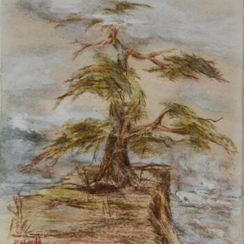 Painting titled "21, Pine, on the wa…" by Volodymyr Chukhas, Original Artwork, Pencil