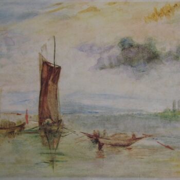 Painting titled "25, Boats, Paper, c…" by Volodymyr Chukhas, Original Artwork, Watercolor