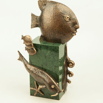 Sculptuur getiteld "Aquarium" door Volodymyr Mykytenko, Origineel Kunstwerk, Bronzen