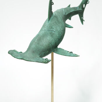 Sculptuur getiteld "Hammerhead shark" door Volodymyr Mykytenko, Origineel Kunstwerk, Bronzen