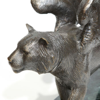 Sculpture titled "Winged tiger" by Volodymyr Mykytenko, Original Artwork, Bronze