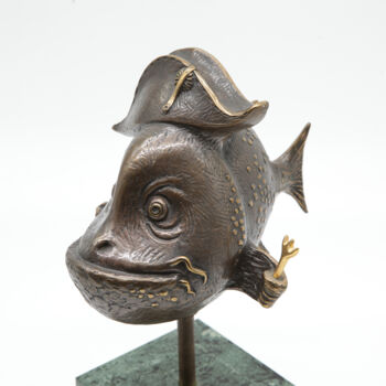 Sculpture titled "Риба-кухар" by Volodymyr Mykytenko, Original Artwork, Bronze