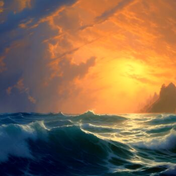 Arts numériques intitulée "Raging sunset" par Volodymyr Yaremchuk, Œuvre d'art originale, Peinture numérique