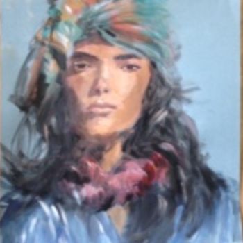Malerei mit dem Titel "La femme au turban" von Volpert, Original-Kunstwerk