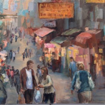 Pintura titulada "Rue à Hong Kong" por Volpert, Obra de arte original