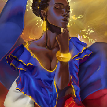 Digital Arts titled "Ayiti Cheri" by Voltaic Art Ricardo Michel, Original Artwork, 2D Digital Work