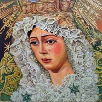 Pintura titulada "ESPERANZA MACARENA" por V.Oña, Obra de arte original, Oleo Montado en Bastidor de camilla de madera