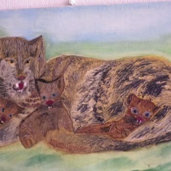 Painting titled "sieste du tigre" by Andréa, Original Artwork