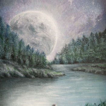 「Місячна фантазія」というタイトルの絵画 Наталия Воронаяによって, オリジナルのアートワーク, アクリル