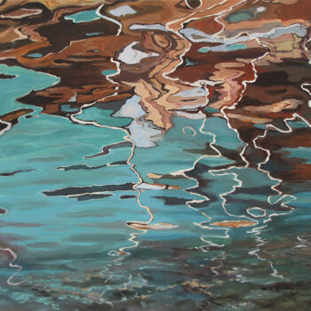 Картина под названием "Отражение. Вода" - Ворошилова Наталия, Подлинное произведение искусства, Масло