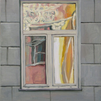 제목이 "Отражение. Окно №4"인 미술작품 Ворошилова Наталия로, 원작, 기름 나무 들것 프레임에 장착됨