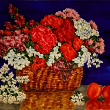 Картина под названием "В корзине" - Вован Бонд, Подлинное произведение искусства, Масло