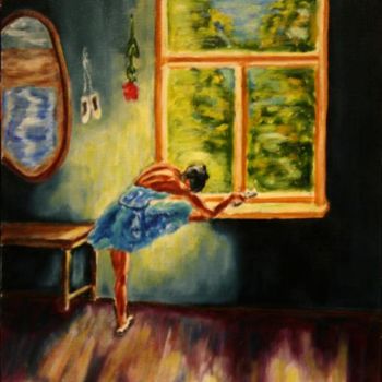 Картина под названием "Домашнее задание" - Вован Бонд, Подлинное произведение искусства, Масло