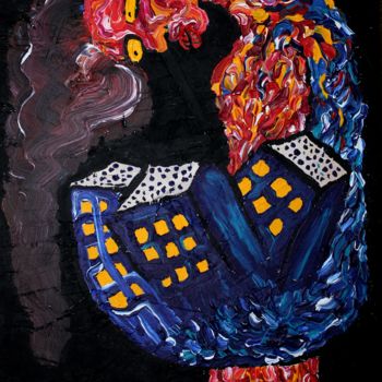 Peinture intitulée "Женщина хрущёвка" par Vovavovalarin, Œuvre d'art originale, Acrylique