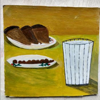 Painting titled "чёрный хлеб и молоко" by Vovs Melnik, Original Artwork