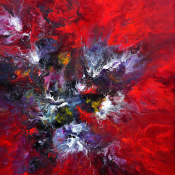 Painting titled "Red Horus - 50 x 40…" by Véronique Pascale Proust, Original Artwork, Acrylic