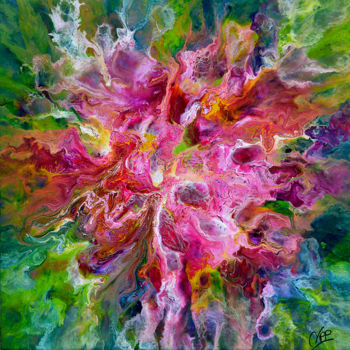 Schilderij getiteld "la fleur au vent d'…" door Véronique Pascale Proust, Origineel Kunstwerk, Acryl