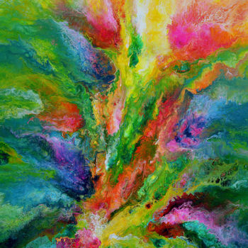 Peinture intitulée "Over the rainbow -…" par Véronique Pascale Proust, Œuvre d'art originale, Acrylique