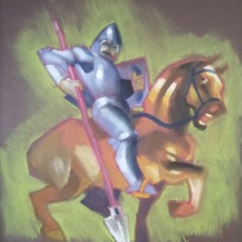 Painting titled "Knight in pastel" by Rade Vranjkovic, Original Artwork, Pastel