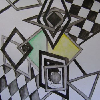 Рисунок под названием "Простая геометрия" - Artvredina, Подлинное произведение искусства, Другой