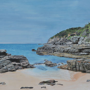 Pintura titulada "Foca beach.jpg" por Vanessa Rodrigues, Obra de arte original, Acrílico