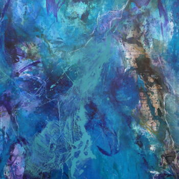 제목이 "OCEAN"인 미술작품 Valerie Salem로, 원작, 아크릴 나무 들것 프레임에 장착됨