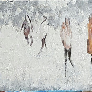 Peinture intitulée "Soir de neige" par Véroniq'S, Œuvre d'art originale, Acrylique