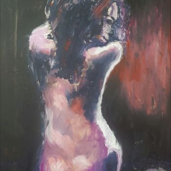 Pintura titulada "Etude de nu à l'hui…" por Véroniq'S, Obra de arte original, Oleo