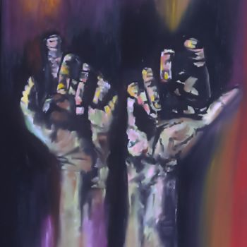 Картина под названием "Les mains de "ceux…" - Véroniq'S, Подлинное произведение искусства, Масло