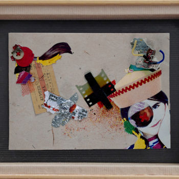 Collages intitulée "Memory boxe n°6" par Vincent Sfg, Œuvre d'art originale, Collages Monté sur Panneau de bois