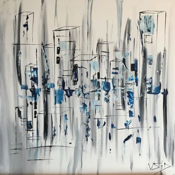 Schilderij getiteld "Cold district" door Vsid, Origineel Kunstwerk, Acryl