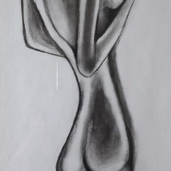 Drawing titled "Cachez ce sein!" by Vsp, Original Artwork, Graphite Mounted on Wood Panel
